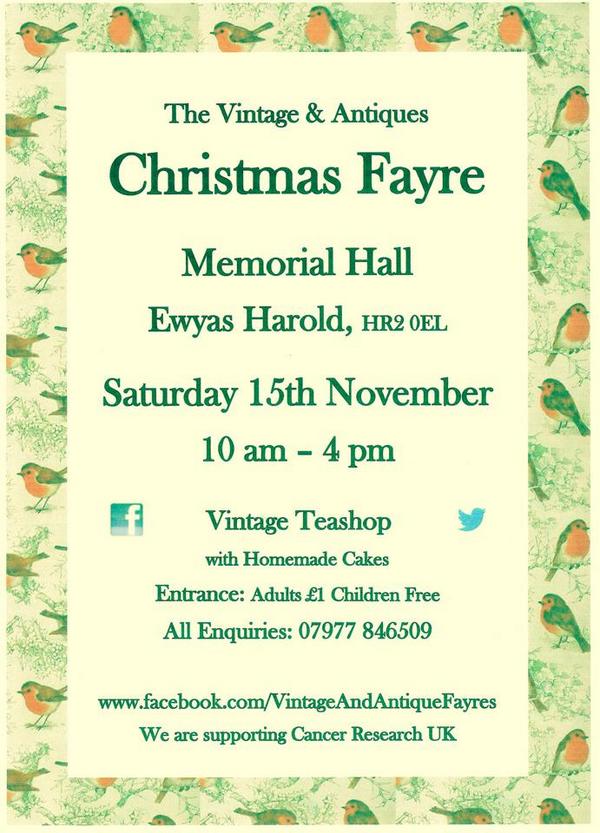 Vintage Christmas Fayre in Ewyas Harold.
