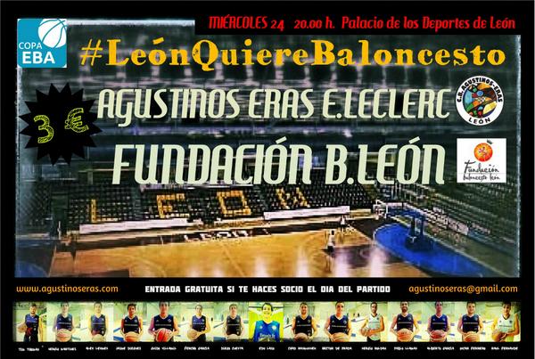 CBReinodLeon's tweet photo. COPA CYL EBA @cbAgustinosEras - @fundacioncbleon Miércoles 24 -20.00 - P. de Deportes #leonesp #LeónQuiereBaloncesto http://t.co/S3UrGusNjs