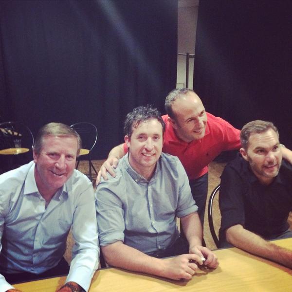 goulding76's tweet photo. @GeoffGoulding @Robbie9Fowler @MCATEER4 #legends #greatnight #apologiesfortalkingaboutpatrickberger #Whatadufus http://t.co/USB5ZiVYhl
