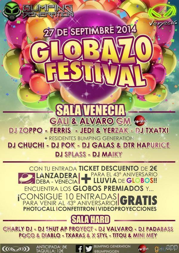 zubisarko's tweet photo. 27 de Septiembre la volvemos a liar en Venecia Globazos Festival calentamos motores para el 43.aniversario. http://t.co/UmlEwJIbzv