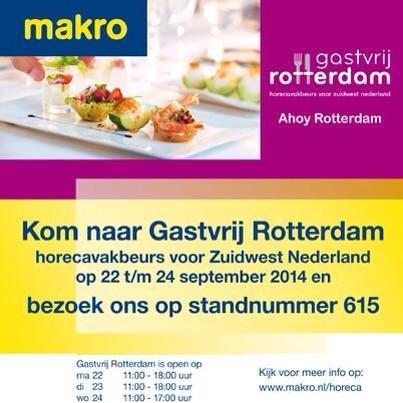 MakroHorecaNL's tweet photo. Bezoek #makro volgende week op @Gastvrij_Rdam . Maandag demo's van @jan_smink @Oestercompagnie @GuusVredenburg http://t.co/lBdivdzxL3