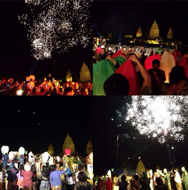 Lantern releasing and fireworks as a symbol of hope and pray. #apsda2014 #apsdaday5 #farewellparty #mysticaldesign
