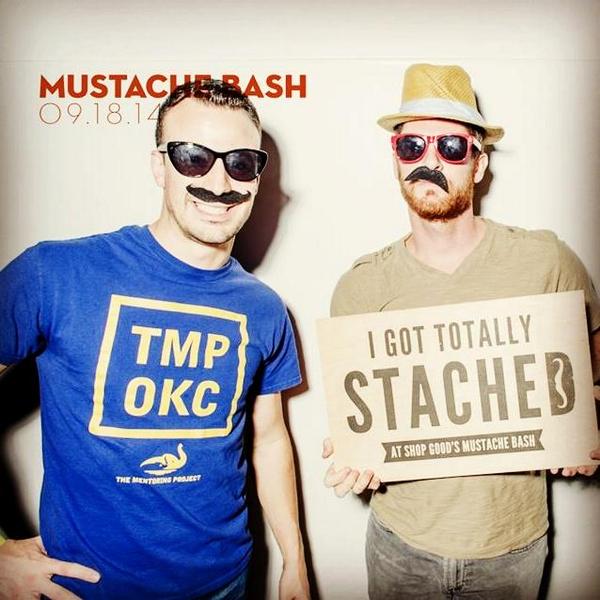 TMPOKC's tweet image. Ran into #TMProject mustachioed mentors last night @shopgoodokc's #stachebash14. Fun times! @CaleNockels @BruceDoane