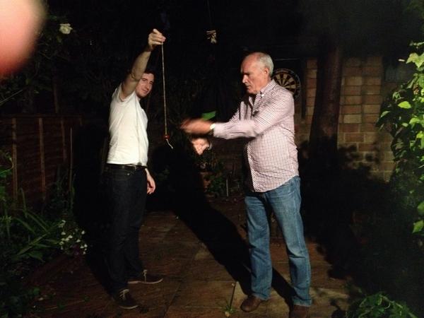 ForgetMeNotC's tweet image. Country roots coming out with a game of Conkers in the garden before dinner!
