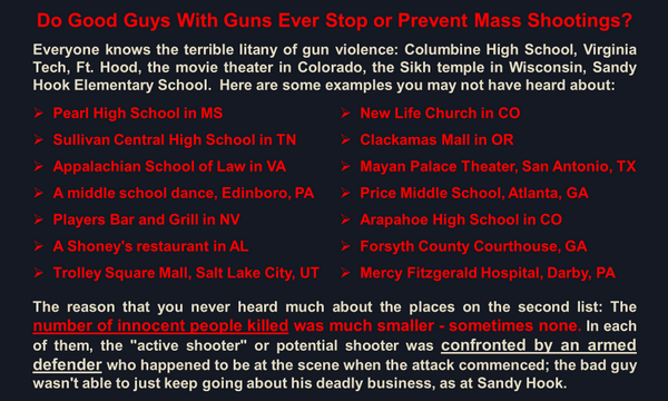 GunSenseUSA's tweet photo. Do "Good Guys" with guns ever stop/prevent mass shootings?

https://t.co/LbcQNQB8Vd #GunSense #GunControl #OrlandoShooting #PulseNightclub