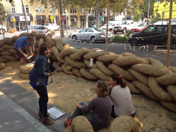 The Rogue Wattles weaved up a gorgeous #parkingday #parklet for #sacparkingday