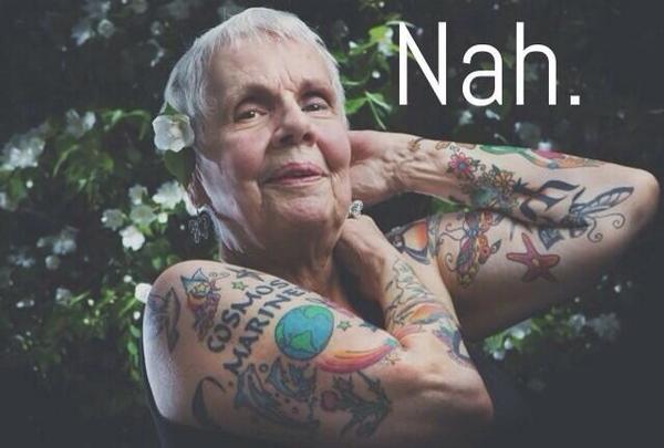 xopinkiexo's tweet photo. "you're going to regret those tattoos when you're older" http://t.co/1R8ROVwdAp
