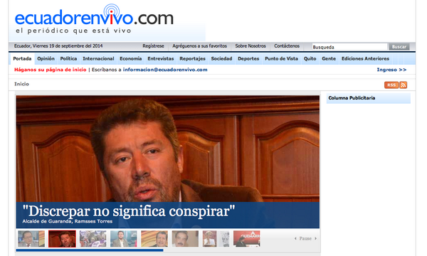 GADGuaranda's tweet photo. Alcalde @RamssES_Mashi durante  entrevista  en Ecuador en Vivo 
http://t.co/iuw6FRyWeS http://t.co/RGVX3gMQd3
