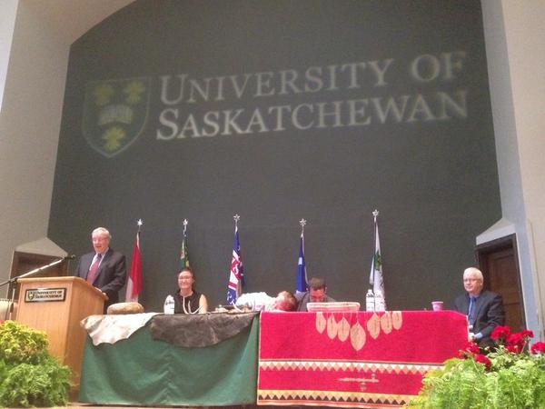 PM Martin: "when we talk about Indigenizing Education, I admit, I have more Q's than answers." #wahconf14 #uSask #yxe