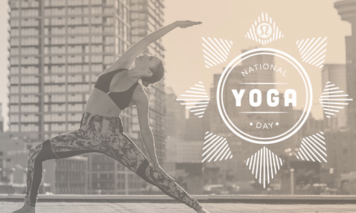 lululemon's tweet photo. Have you heard? Tomorrow is National Yoga Day. Trust us, you don’t want to miss out: http://t.co/yORcd3p5RD http://t.co/kSaeqqNnVr
