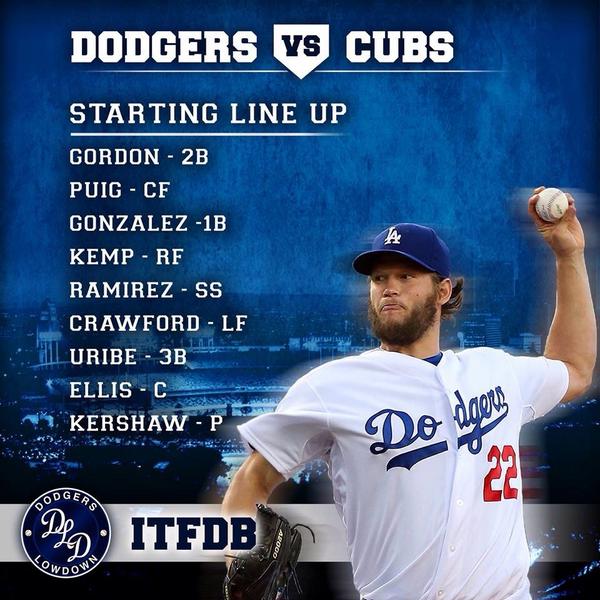 DodgersTailgate's tweet photo. @ABC7Alysha #ITFDB #DodgersLineup http://t.co/q9ELmGjMuY