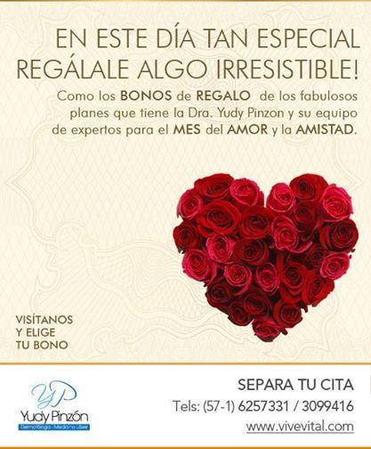 DraYudyPinzon's tweet photo. El domingo es el Día del Amor y la Amistad, aún estás a tiempo de elegir el bono que más le guste a tu pareja. http://t.co/1Nzl1KBiPt