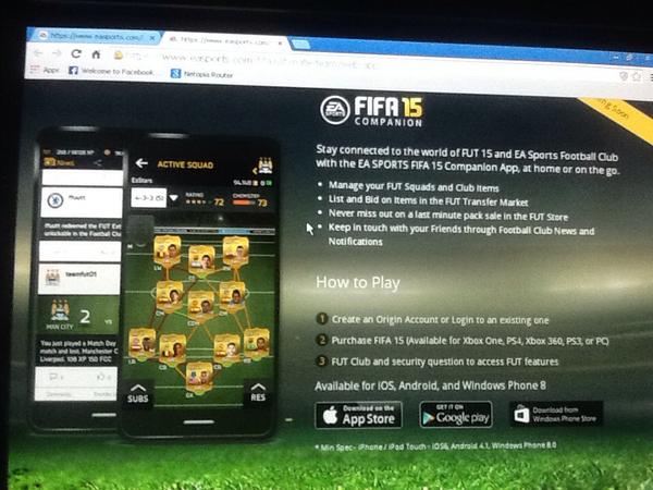 fut14wagers___'s tweet photo. How can I get on web app? Someone pls help http://t.co/563VbkEKuD