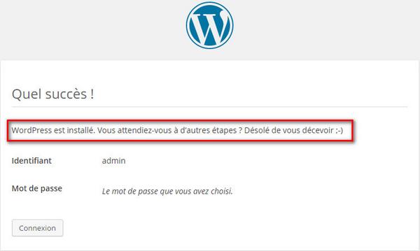 MrBySam's tweet image. Installation en moins de 5mn ... pas mal le #WordPress4 avec le petit message ironique. #dev #website #wp #install
