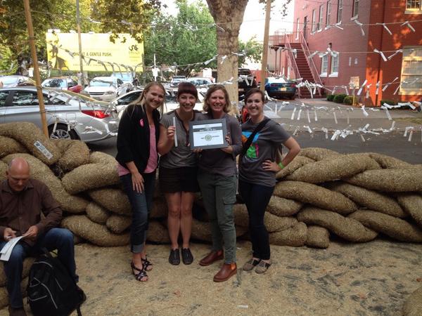 Congrats to the ladies at Rogue Wattles for the most sustainable #parklet #sacparkingday #parkingday