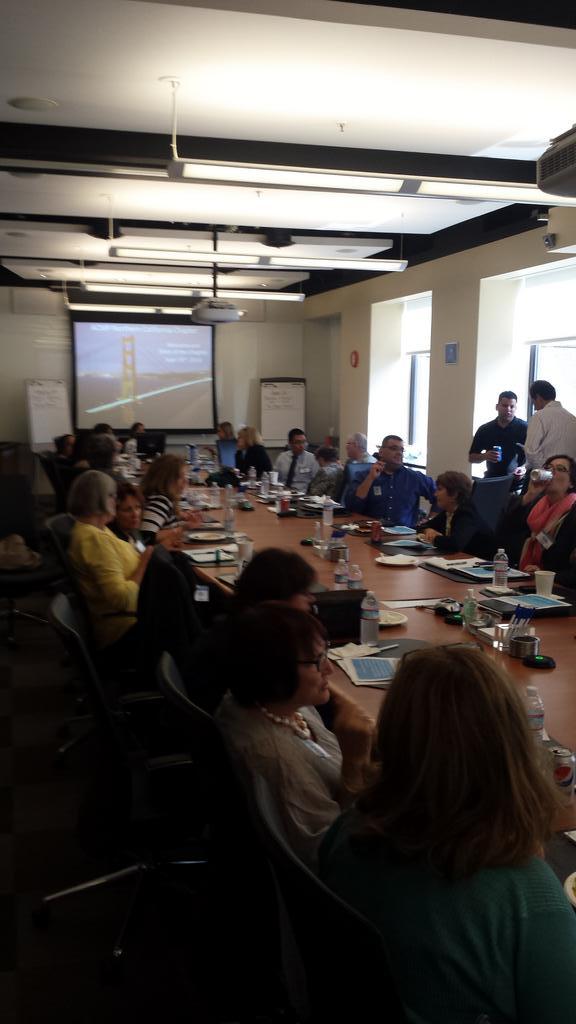 The buzz before the event in the beautiful McKesson conference room