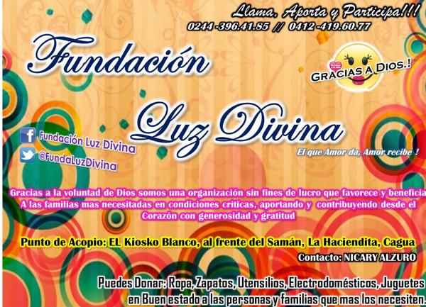 FundaLuzDivina's tweet photo. Dona:Ropa Zapatos Utensilios en Buen stado a familias necesitadas @Caguacity @somosqueremosvv @RSOCIALTELEVEN #cagua http://t.co/9jsyQo4pgB