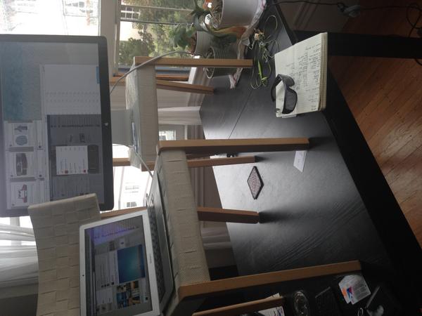 ShopTheorem's tweet image. We are being ultra productive with our new standup desks! #startup  #chairsontables