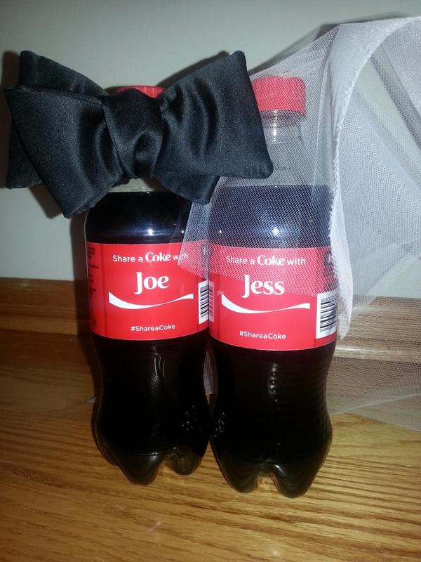 SpringP1's tweet image. Congrats Joe &amp;amp; Jessie! #shareacoke #marriage