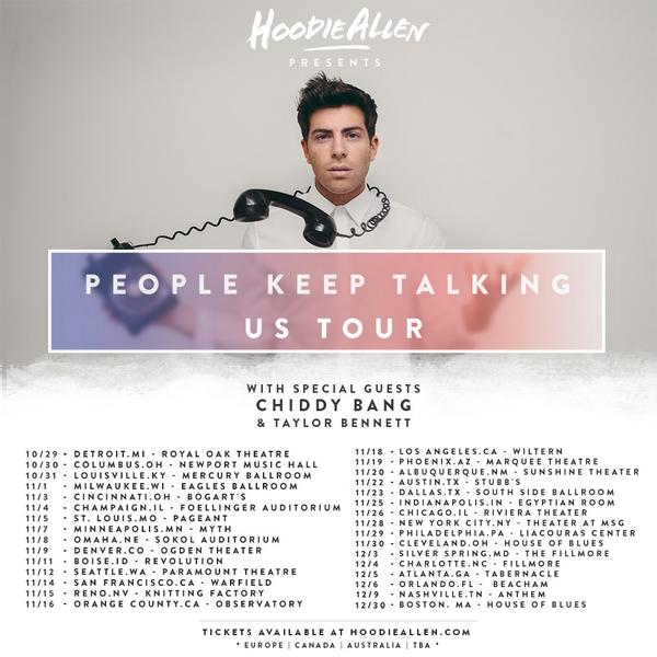 HoodieAllen's tweet image. HOODIE ALLEN | PEOPLE KEEP TALKING TOUR DATES

Tickets: hoodieallen.com/tour