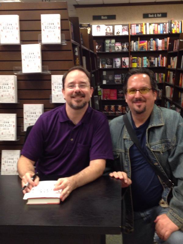 jackpresby's tweet image. Had a great time at the  @scalzi reading tonight. #mynerd