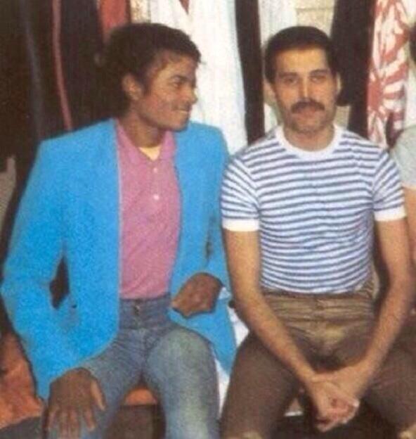 LatinHistory's tweet image. Michael Jackson y Freddie Mercury, 1980