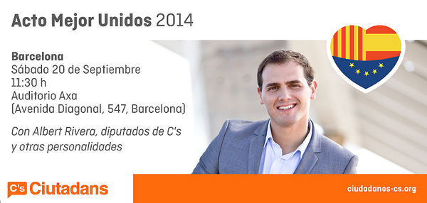 vsanmcs's tweet photo. ¡Buenos días!Ven hoy 20-S a las 11:30 horas al acto #MejorUnidos en Barcelona (Auditorio Axa, Av. Diagonal 547) http://t.co/gi1gOAUeed #SC43