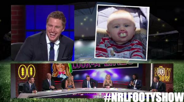 NRLonNine's tweet photo. .@Erin_Molan got Finchy good this week on the #MolanFiles! Send in your #LookALikes using the hashtag.
#NRLFootyShow http://t.co/lfOn2l6KKZ
