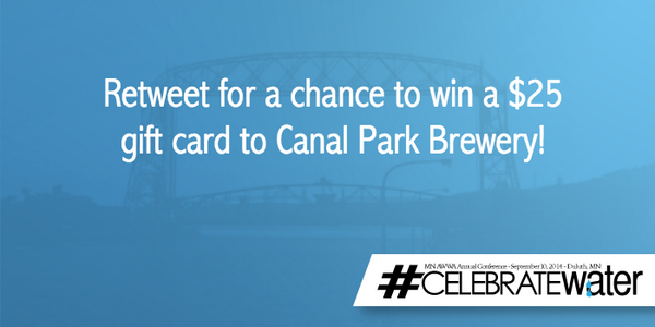 MinnesotaAWWA's tweet photo. Retweet for a chance to win a $25 gift card &amp; test out @CanalParkBrew’s MNAWWA brew - Smooth Operator #CelebrateWater http://t.co/me0Mogb6kB