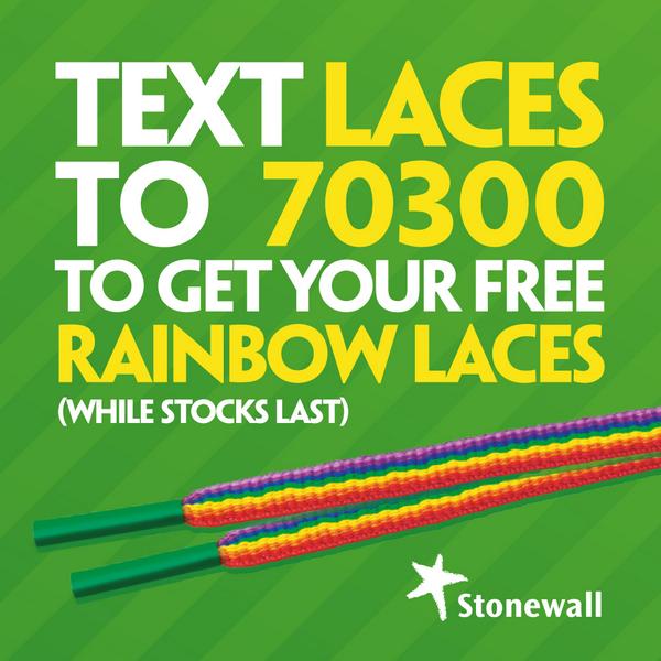 stonewalluk's tweet image. Loads of you asking how you can get hold of your very own pair of #RainbowLaces. Here ya go: