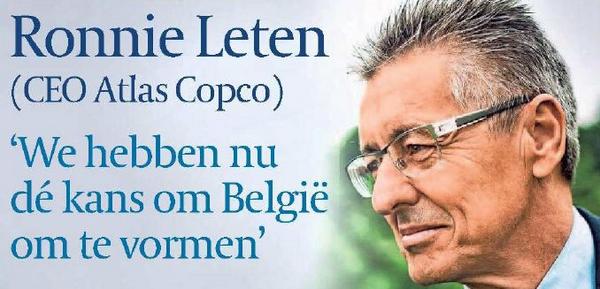 MeetAtlasCopco's tweet photo. Ronnie Leten in De Tijd; "We hebben nu de kans om België om te vormen" http://t.co/yIJXpXxk6d #AtlasCopco http://t.co/5lWUUjNbvk