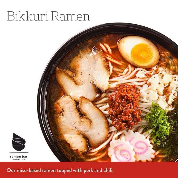 RamenBar's tweet photo. It's the perfect weather for a steaming bowl of ramen. Why don't you give our Bikkuri Ramen a try? http://t.co/Z5Mv9CR9pN