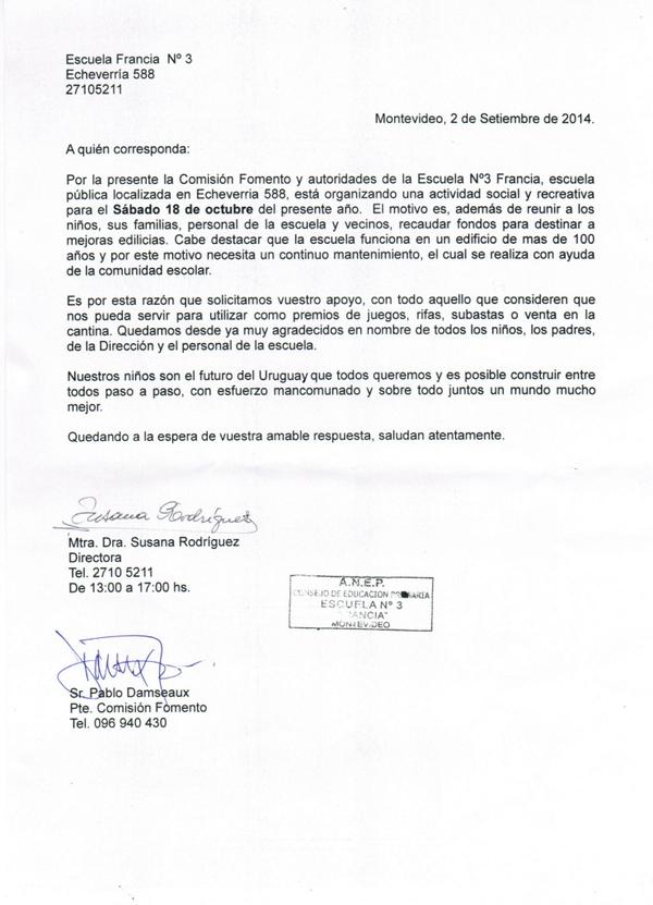 Escuela Francia on Twitter: "Carta para solicitar Escuela Francia on Twitter: "Carta para solicitar