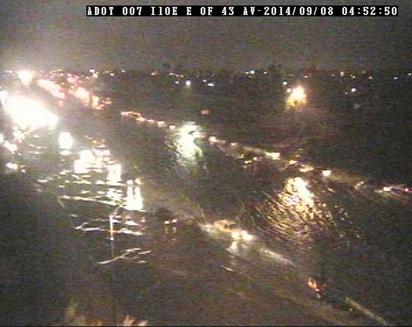 ADOT cam of #flooding on I-10 E near 43rd Ave. in #Phoenix.