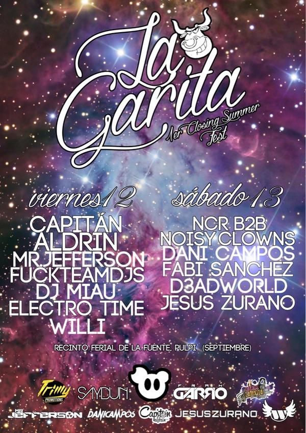 LocuFunFestival's tweet photo. !!!CARTEL DEFINITIVO!!!

#LaGarita #Fest #EDM #FiestasLaFuente2014
12 y 13 septiembre!! http://t.co/z6HSLRqEVs
