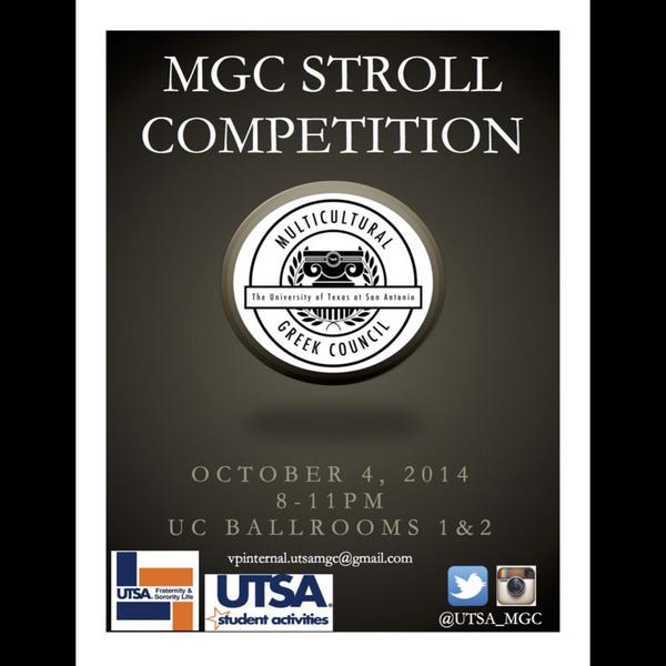utsamgc's tweet image. For more information contact utsamgc.vpinternal@gmail.com #UTSA #UTSAMGC #StrollCompetition #OCT4