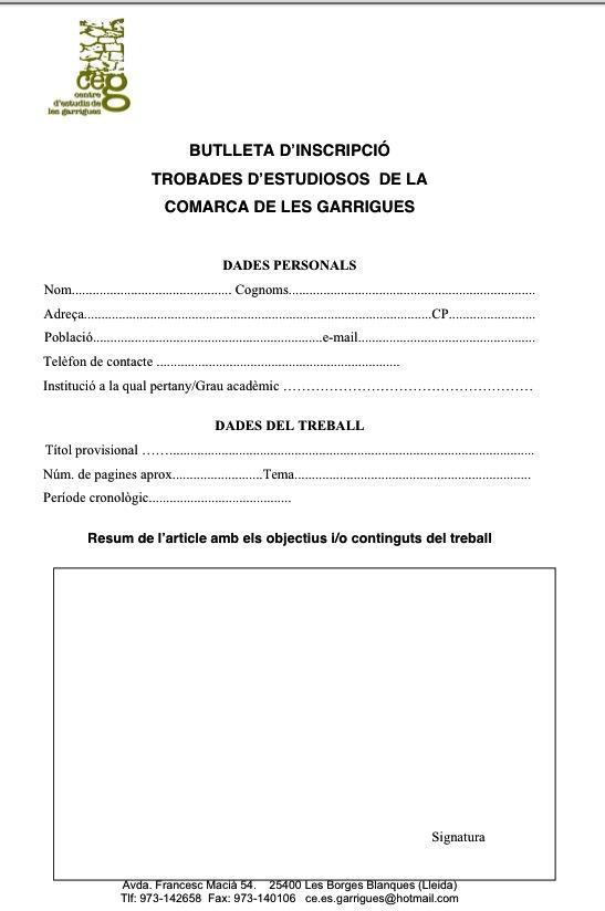 Butlleta d'inscripció a les Trobades p.ost.im/YD5jRp