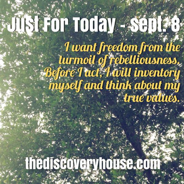 TDHRehab's tweet image. #JustForToday Before I act, I will #inventory myself and think about my #truevalues.