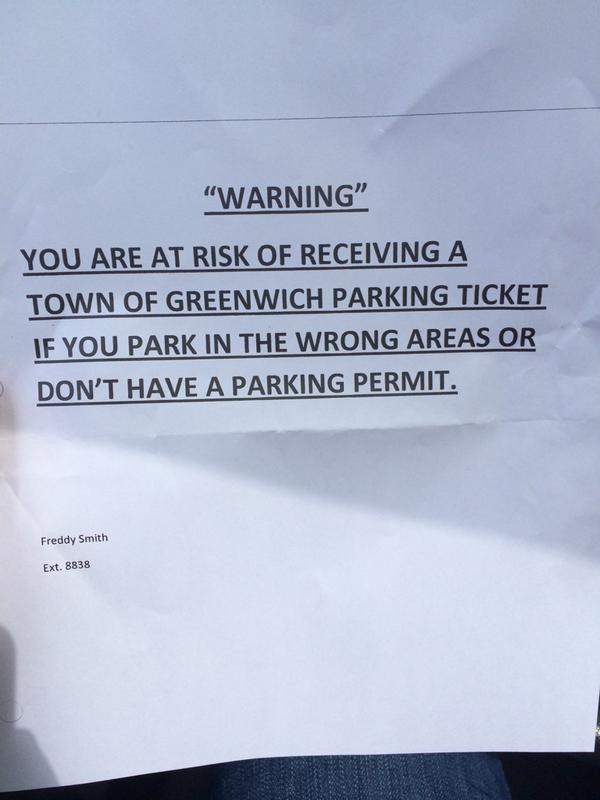 __eLIZZabeth's tweet photo. so I have a parking pass but cant park in a parking spot? #welcometoghs #makessense http://t.co/y6vLCPcTKs