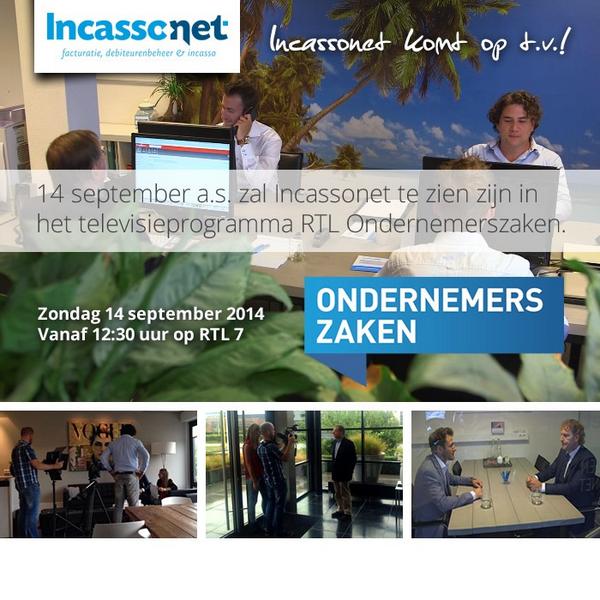 Aankomende zondag komt <a href="/Incassonet/">Incassonet</a> op tv!