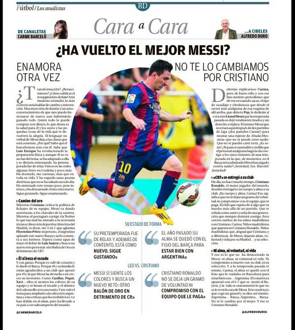 Este es mi artículo de hoy sobre Messi en <a href="/larazon_es/">La Razón</a> Un cara a cara con <a href="/alfredoduro1/">Alfredo Duro</a> y su ácida pluma ;)