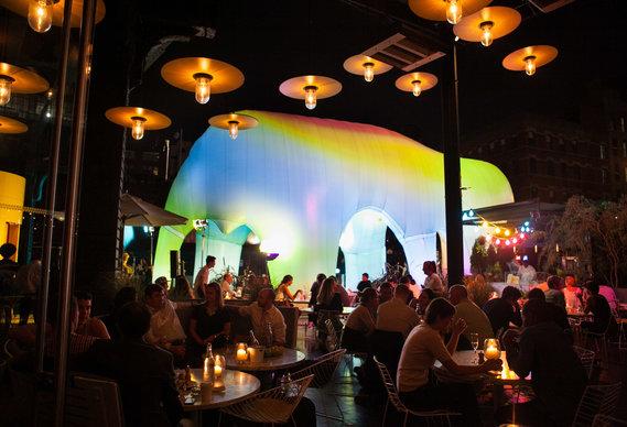 CreativeReview's tweet image. Artists FriendsWithYou display their "cathedral of the spirit" at The Standard, NYC bit.ly/1q7aRHL