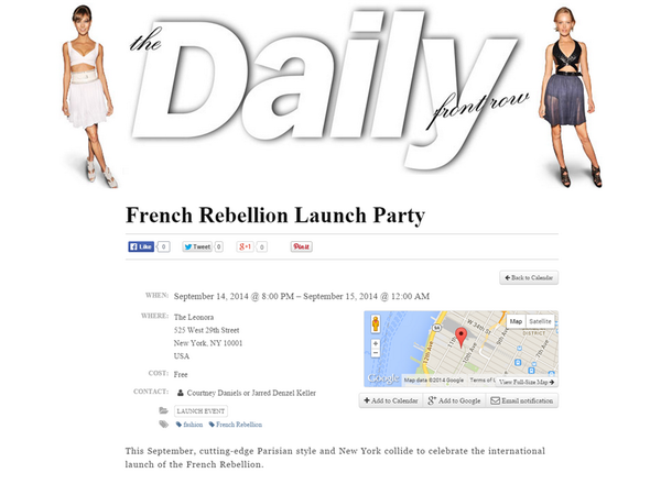 SISTERTRIBES's tweet photo. @frenchrebellion launch this Sunday 9/14 at @theleonoranyc in featured on Daily Front Row #daretojoinrebellion http://t.co/dL7tXKTx6G