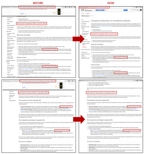 magnetalks's tweet photo. Google no longer recommends 302 redirects when changing mobile configuration to same URLs: https://t.co/ZUIXX2CZ7E http://t.co/W2Nuc5LmEW