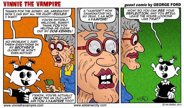 Vinnie_Vampire's tweet image. Last September I ran a series of guest comics, first up was George Ford @AddanacCity #anniversarymonth