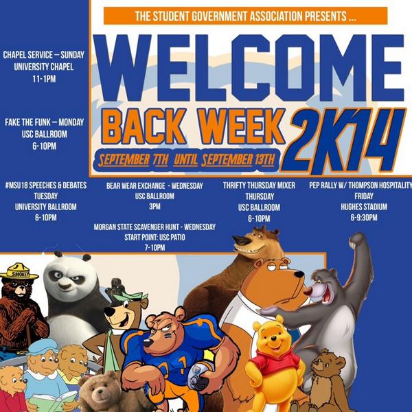 MorganStateCAB's tweet image. Sign up for FAKE THE FUNK and impersonate your favorite celebs today 6-10pm in the Ballroom! #WELCOMEBACKWEEK 🔹🐻🔸