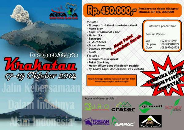 advequipmentjro's tweet photo. @infogunung #JualTrip yuks join us mt krakatau  @Komunitas_alam  bantu share ya min,suport by @advequipmentjro tx min http://t.co/3tQfDzwCY1
