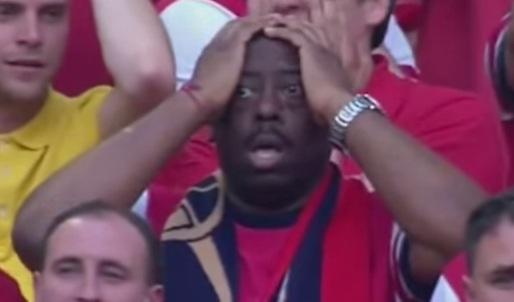 Coral's tweet photo. Arsenal fans watching Danny Welbeck. http://t.co/JouoHCoXCd