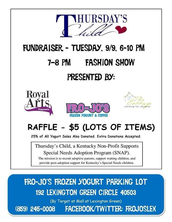 Come out &amp; support a great cause &amp; I'll be performing tmrw, Tue Sep 9, 7p @ Fro-Jo's Lexington Green Cir,Lexington KY
