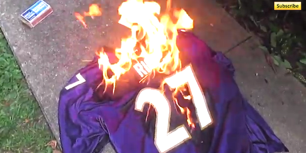 burning ray rice jersey